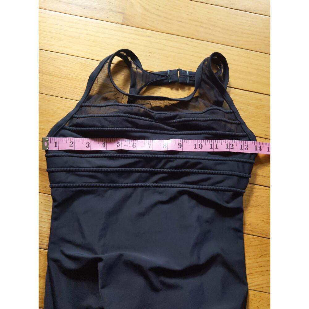 Jantzen Black One Piece Swimsuit Pleated Bust Vintage Style Classic Size 12L - Picture 7 of 8